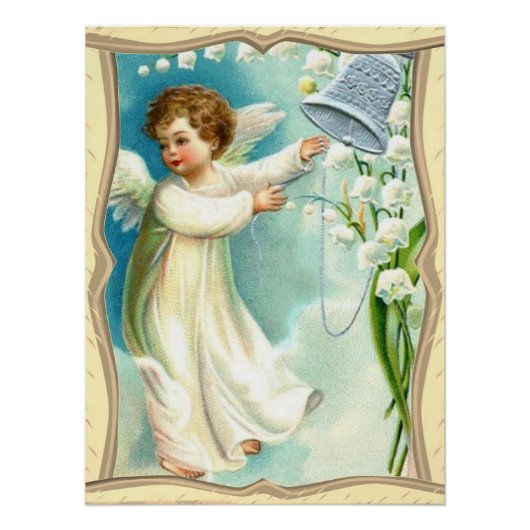 Baby Angel met blauw Poster (Voorkant)