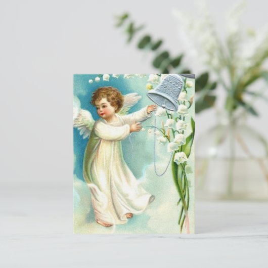Baby Angel met Blue Bell Briefkaart (Staand voorkant)