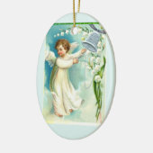 Baby Angel met Blue Bell Keramisch Ornament (Links)