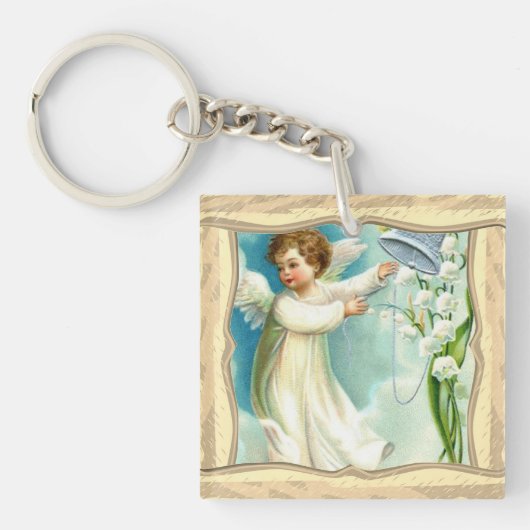 Baby Angel met Blue Bell Sleutelhanger (Voorkant)