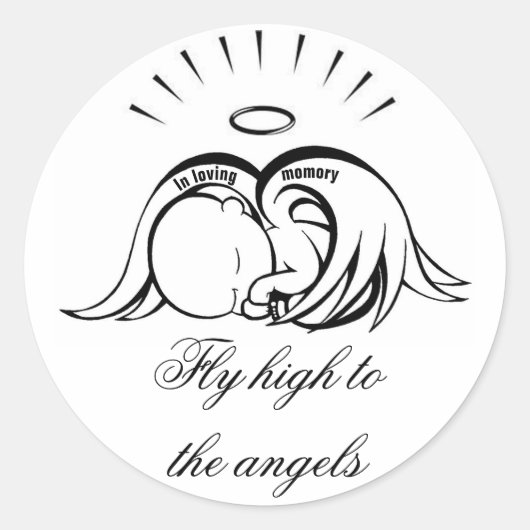 Baby Angel Ronde Sticker (Voorkant)