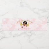 Baby Angel Roze Goud Afrikaans Amerikaans Meisje Waterfles Etiket (Enkel label)