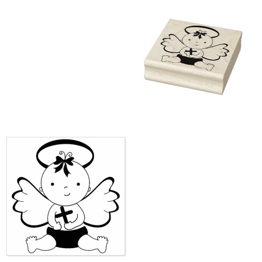 Baby Angel Rubberstempel (Gestempeld)