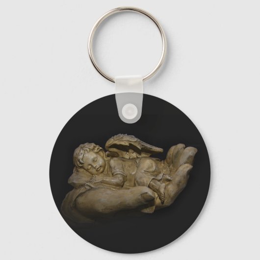 Baby Angel Wings slaapt in de hand Sleutelhanger (Voorkant)
