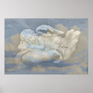 Baby Angel Wings slaapt in Gods hand Poster