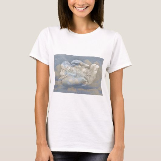 Baby Angel Wings slaapt in Gods hand T-shirt (Voorkant)