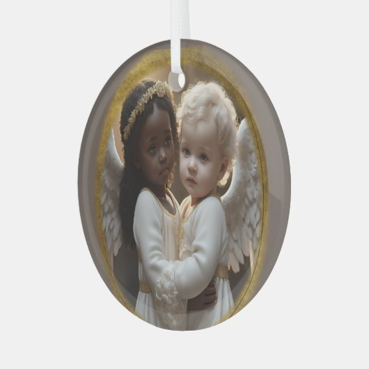 Baby Angels Glas Ornament (Voorkant links)