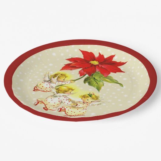 Baby Angels kerstBorden dansen Papieren Bordje (Gekanteld)