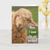 Baby Angora Goat Moederdag Kaart (Gele Bloem)