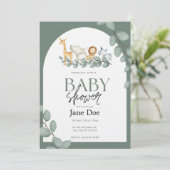 Baby Animal Baby Shower Invitation Kaart (Staand voorkant)