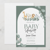 Baby Animal Baby Shower Invitation Kaart (Voorkant / Achterkant)