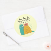 Baby Animal Book Cartoon Slak Doodle Ronde Sticker (Envelop)