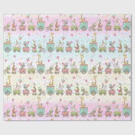 Baby Animal Circus Train Cadeaupapier