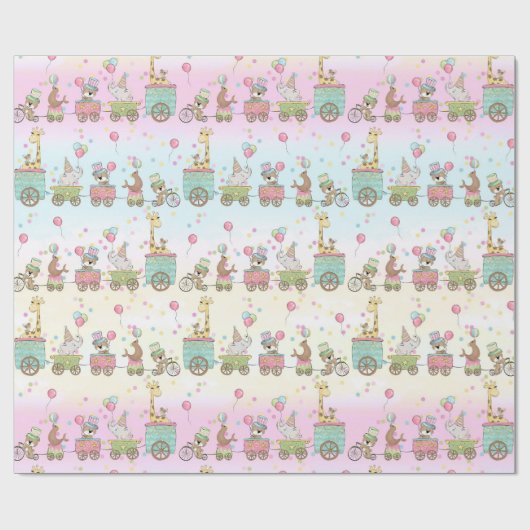 Baby Animal Circus Train Cadeaupapier (Vlak)