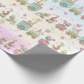 Baby Animal Circus Train Cadeaupapier (Hoek)