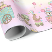 Baby Animal Circus Train Cadeaupapier (Rol Hoek)