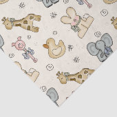 Baby Animal Elephant Pig Duck Giraffe Tissue Paper Tissuepapier (Detail)