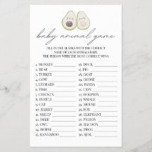 Baby Animal Game Avocado Heilige Guacamole Shower