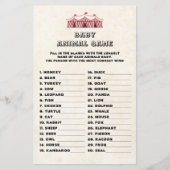 Baby Animal Game Circus Carnival Retro Baby shower (Voorkant)