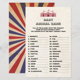 Baby Animal Game Circus Carnival Retro Baby shower
