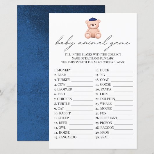 Baby Animal Game Franse Bonjour Bebe Waterverf (Voorkant / Achterkant)