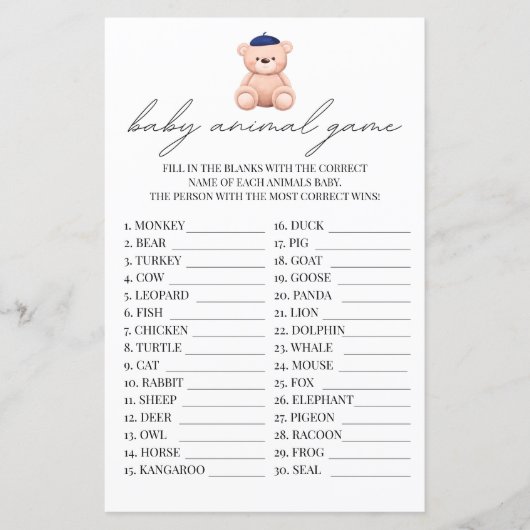 Baby Animal Game Franse Bonjour Bebe Waterverf (Voorkant)