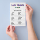 Baby Animal Game Hippie Retro Baby shower Flyer (Hand)