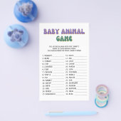 Baby Animal Game Hippie Retro Baby shower Flyer (Enkel)