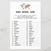 Baby Animal Game Travel Baby shower Flyer (Voorkant)