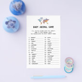 Baby Animal Game Travel Baby shower Flyer (Enkel)