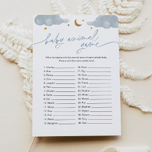 Baby Animal Game Twinkle Little Star-Baby shower Kaart