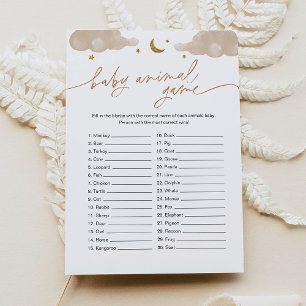 Baby Animal Game Twinkle Little Star-Baby shower Kaart