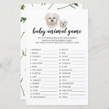 Baby Animal Game White Maltese Dog Waterverf
