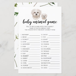 Baby Animal Game White Maltese Dog Waterverf