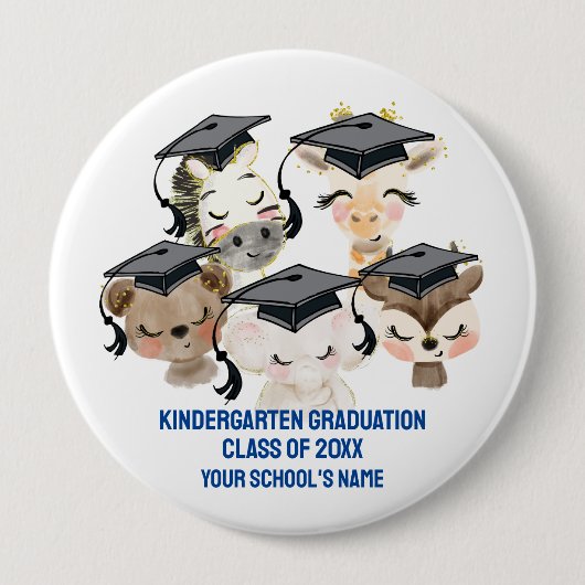 Baby Animal Graduates 4 inch Ronde Button 4,0 Cm (Voorkant)