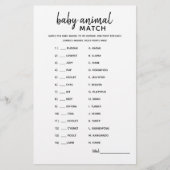 Baby Animal Match Minimalistisch Baby shower (Voorkant)