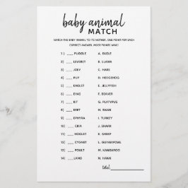 Baby Animal Match Minimalistisch Baby shower