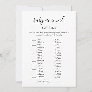 Baby Animal Matching Game Kaart