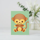 Baby Animal Monkey Briefkaart (Staand voorkant)
