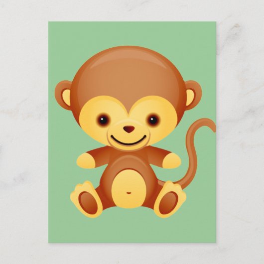 Baby Animal Monkey Briefkaart (Voorkant)