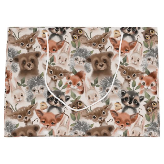 Baby Animal Patroon Groot Cadeauzakje (Voorkant)