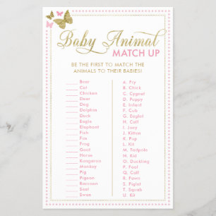 Baby Animal Quiz Baby shower Game Flyer