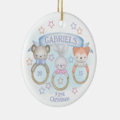 Baby Animal Rattles Baby's eerste kerst Keramisch Ornament (Rechts)