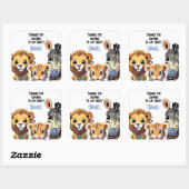 Baby Animal Safari Animal Verjaardagsfeestje Vierkante Sticker (Vel)