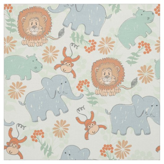 Baby Animal Safari Stof (Swatch)