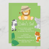 Baby Animal Safari Uitnodiging (Voorkant / Achterkant)