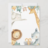 Baby Animal Safari Uitnodiging (Achterkant)