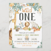 Baby Animal Safari Uitnodiging (Voorkant / Achterkant)