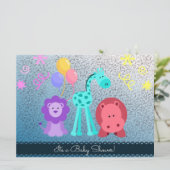 Baby Animal Shower nodigt uit Kaart (Staand voorkant)