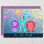 Baby Animal Shower nodigt uit Kaart (Voorkant / Achterkant)